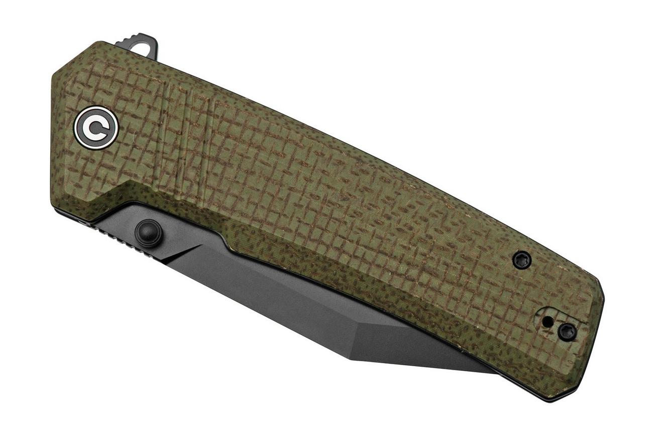 CIVIVI Bhaltair C23024-3 Green Burlap Micarta, Black Blade, zakmes