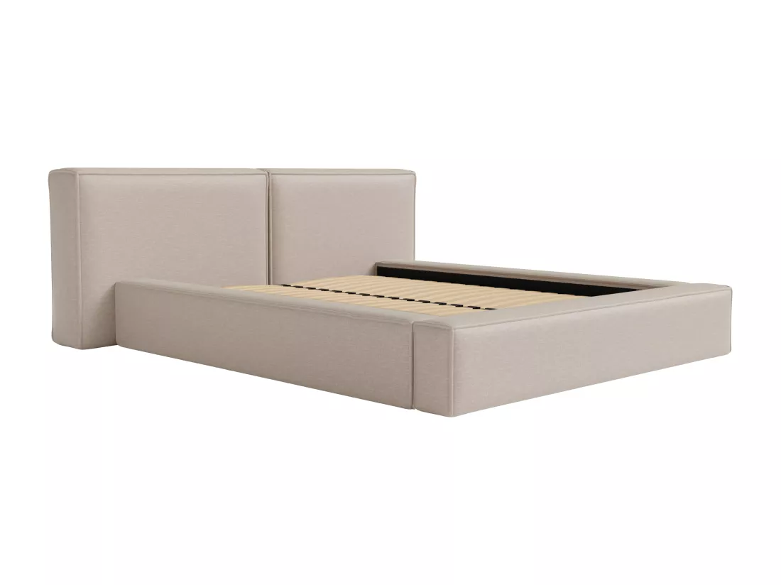 Lit coffre 160 x 200 cm - Tissu - Beige - TIMANO de Pascal Morabito