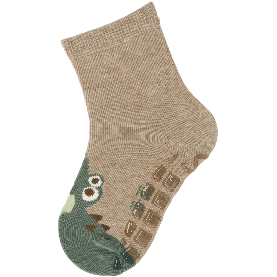 Sterntaler ABS-Socken DP KrokodilTiger braun mel.
