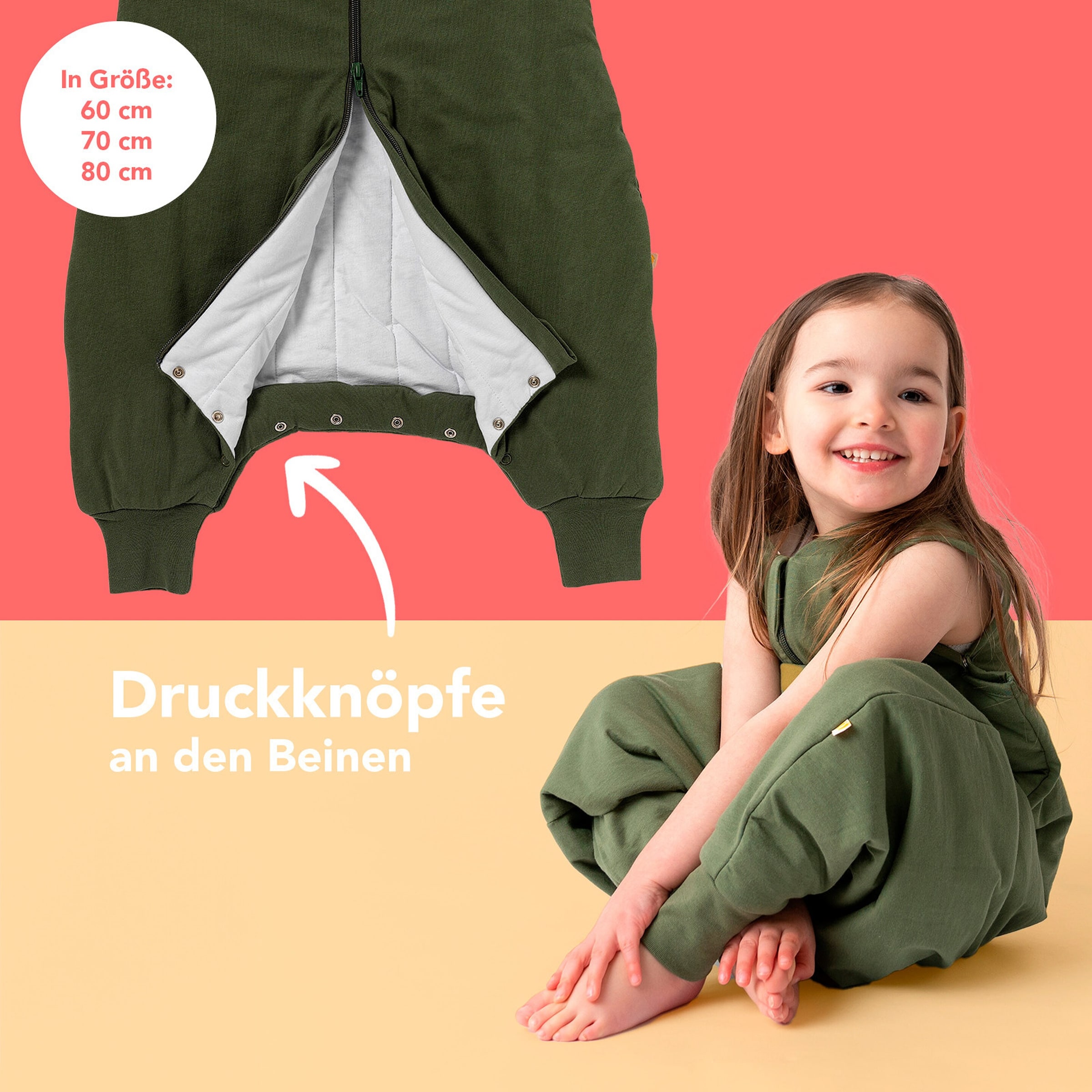 schlummersack Schlafsack mit Füßen 1.0 Tog Olive