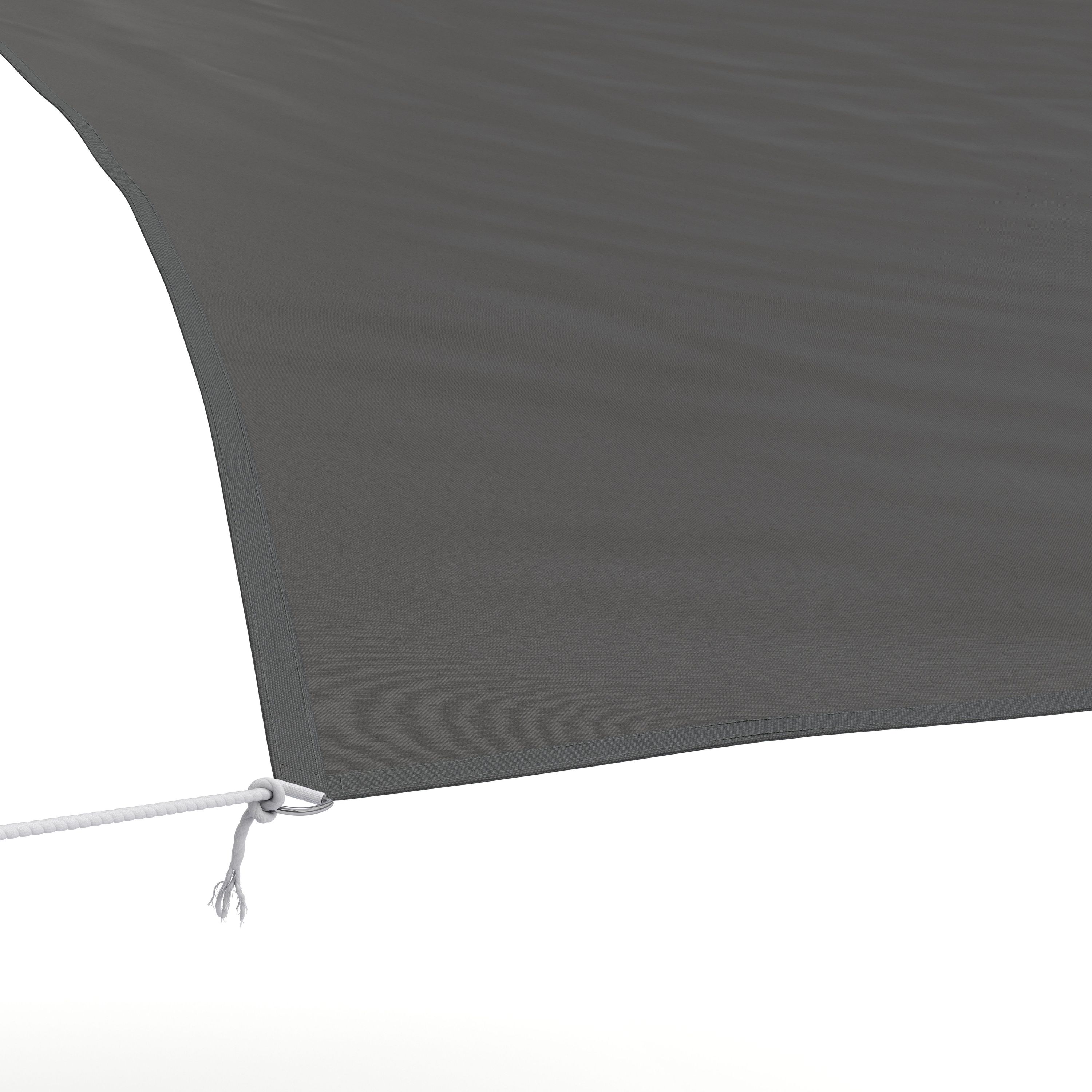 Sonnensegel Polyester Quadrat 3.6 x 3.6 m anthrazit