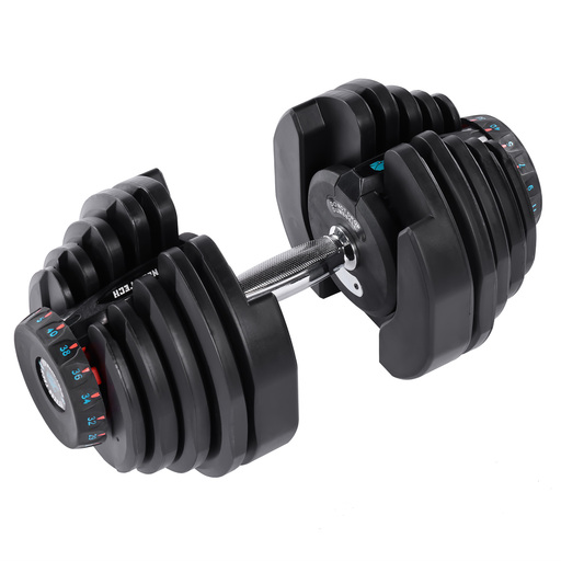 Conjunto com 2 halteres ajustáveis de 5 kg a 40 kg