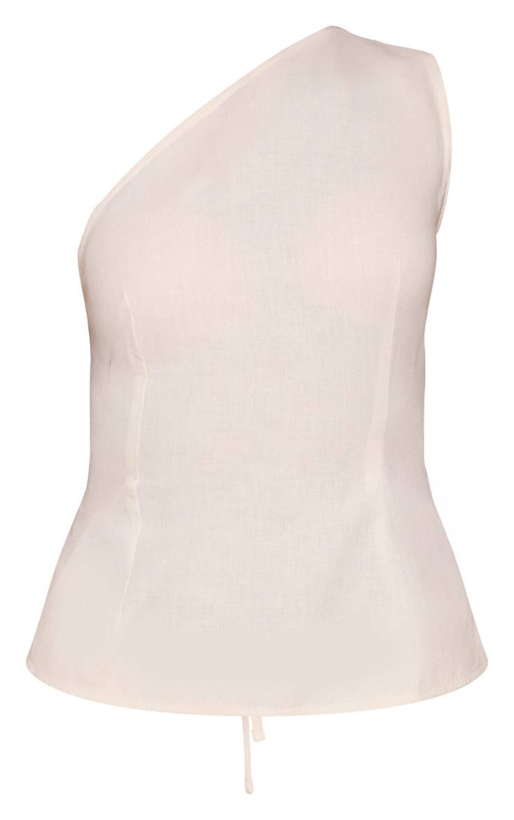 Butter Yellow Haut Asymétrique Une Épaule Dos Ouvert En Coton Co-ord