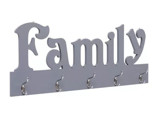Porte-manteau mural FAMILY Gris 74x29,5 cm