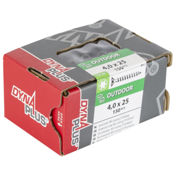 Dynaplus Schroef universeel platkop AR-coating TX-20 4.0x25 150 stuks