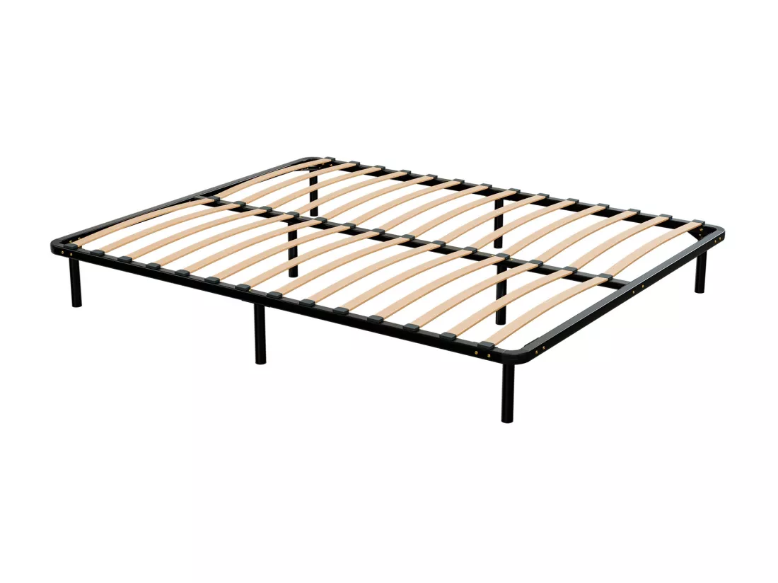 Sommier à Latte 140x190 cm Métal Noir Structure Solide Haute Qualité - Anti-grincement - Confortable et Résistant - Promoto Douce Lune