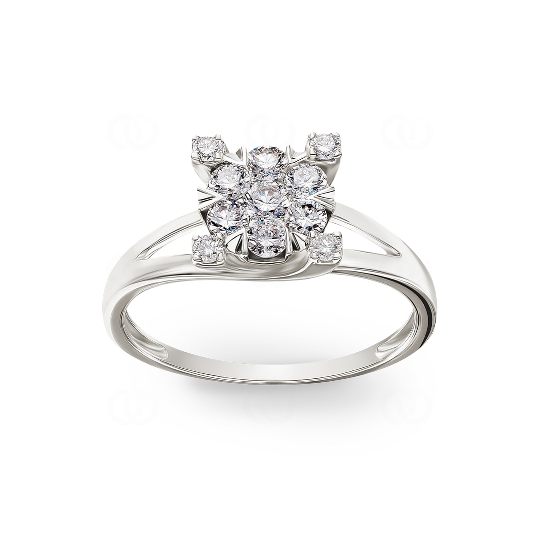 0.50 Karat Diamanten Verlobungsring 750/18 K Weissgold