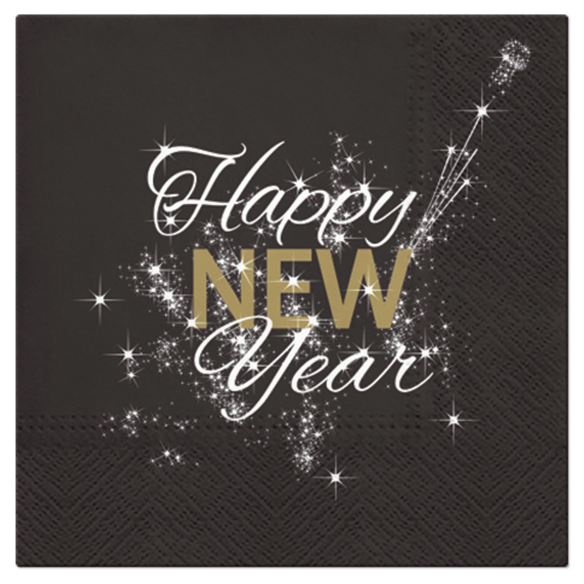 SET 20 SERVIETTES 3 PLIS 33X33CM HAPPY NEW YEAR