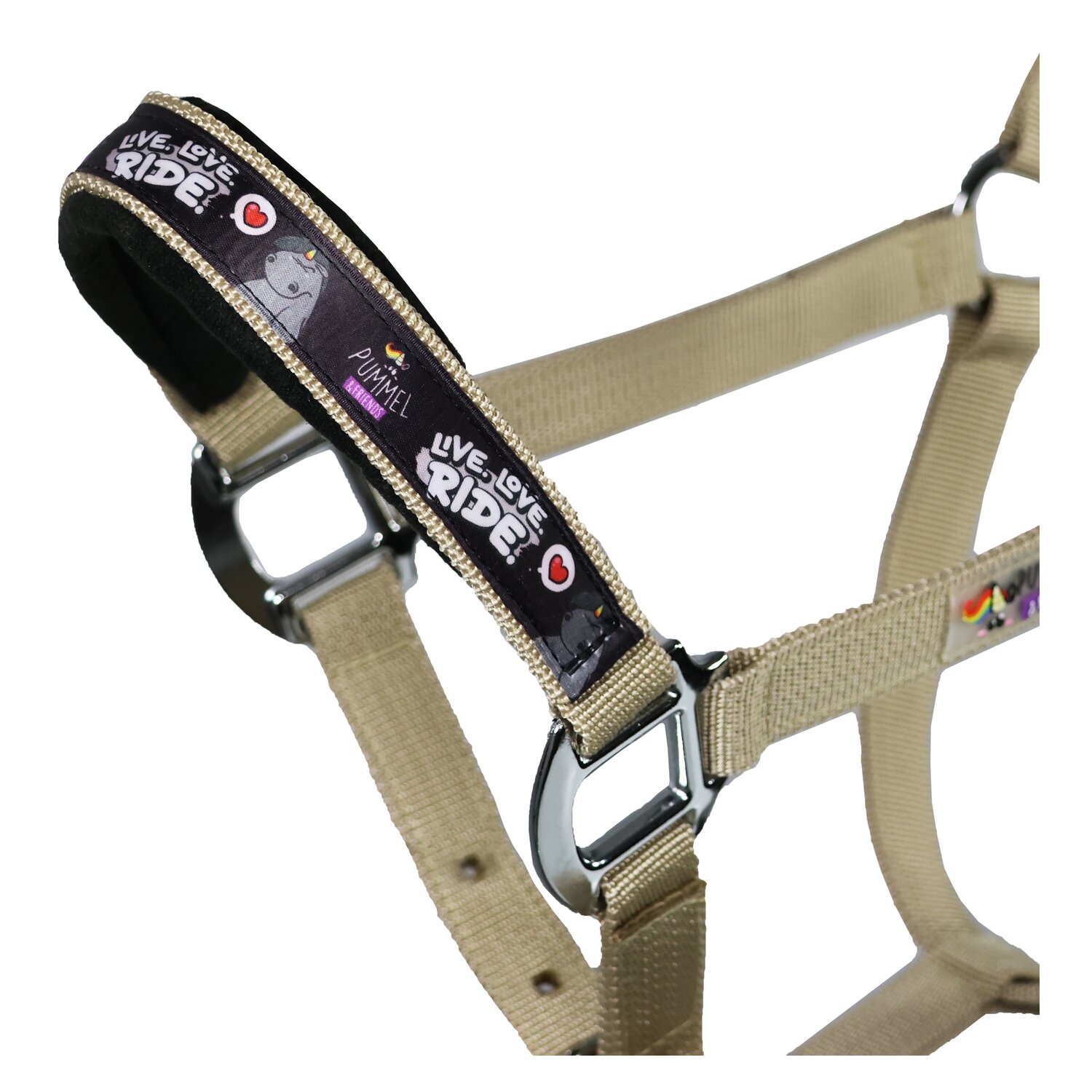 EQUEST Halfter Uno Plus Pummel Live Love Ride  - caramel