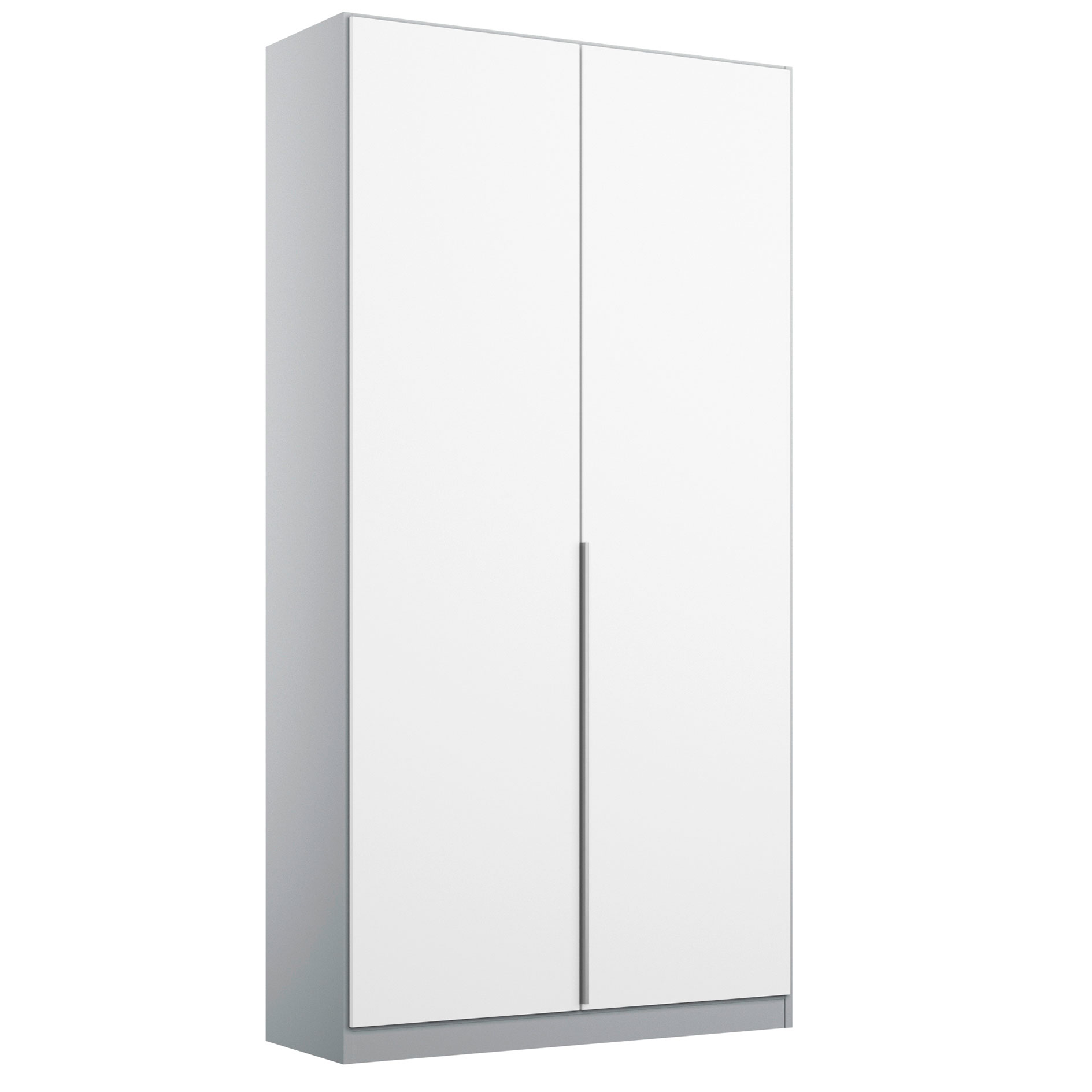 Drehtürenschrank - alpinweiß - seidengrau - 2-türig - 91x210 cm