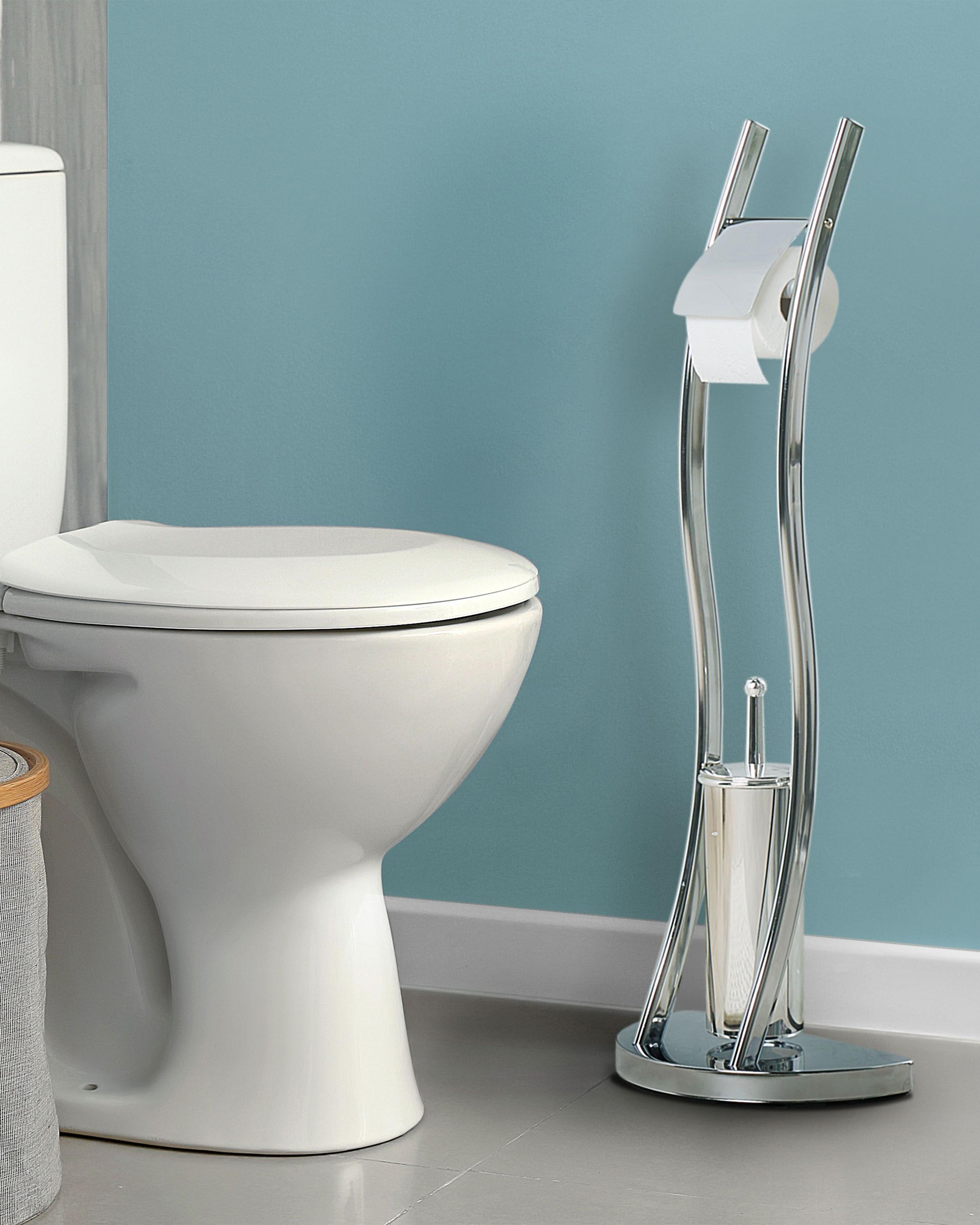Toiletrol- en toiletborstelhouder SOACHA Metaal Zilver
