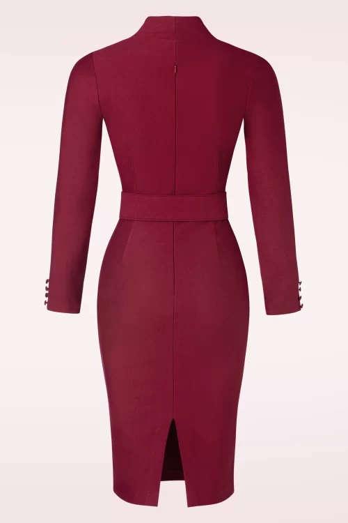 Glamour Bunny Business Babe Denise pencil jurk in robijnrood