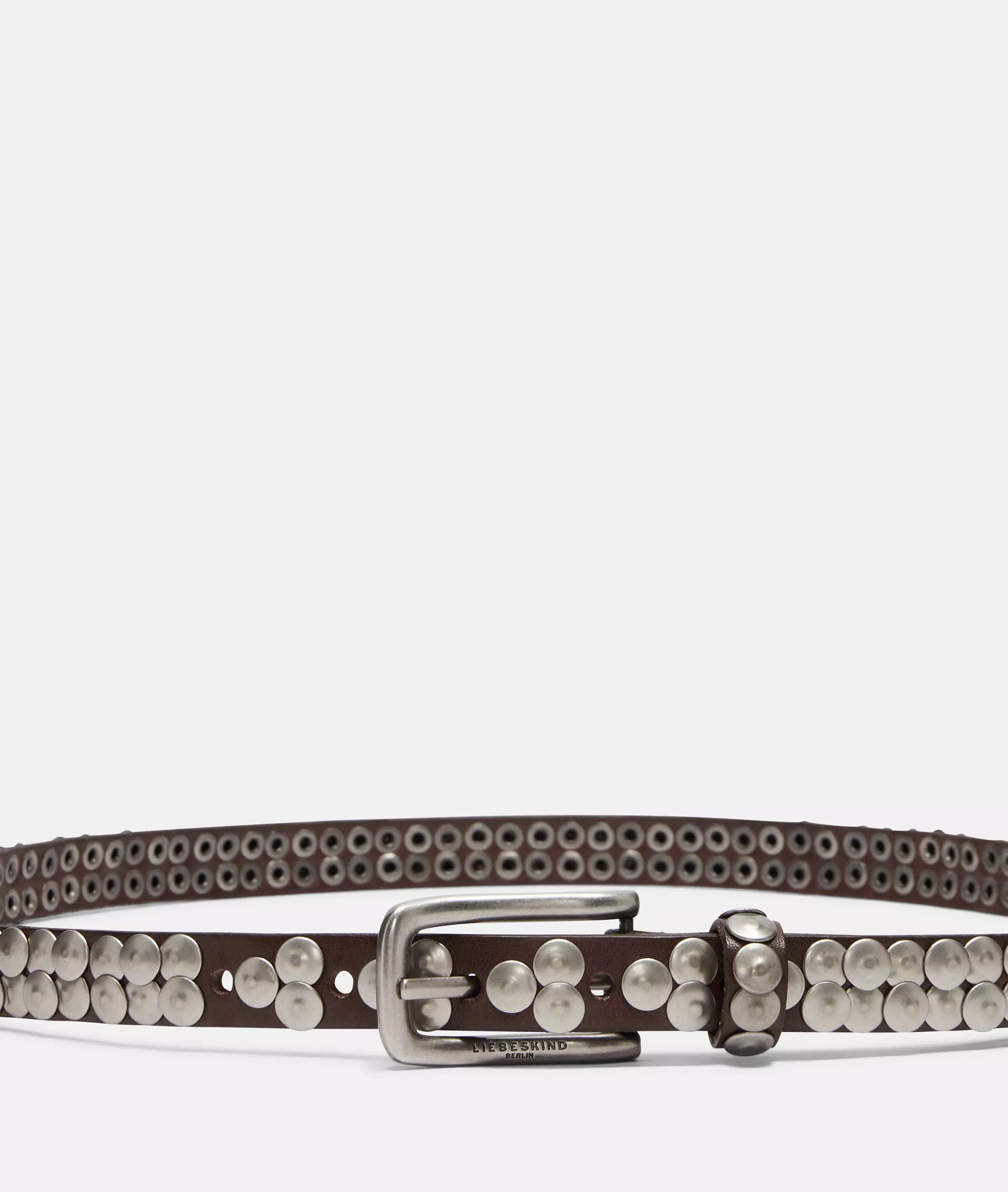 Belt Narrow studded belt made from cowhide leather