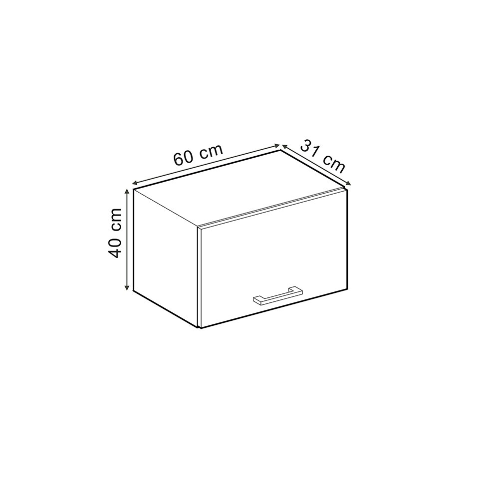 Vicco Hängeschrank flach Küchenschrank R-Line Solid Eiche Schwarz 60 cm modern