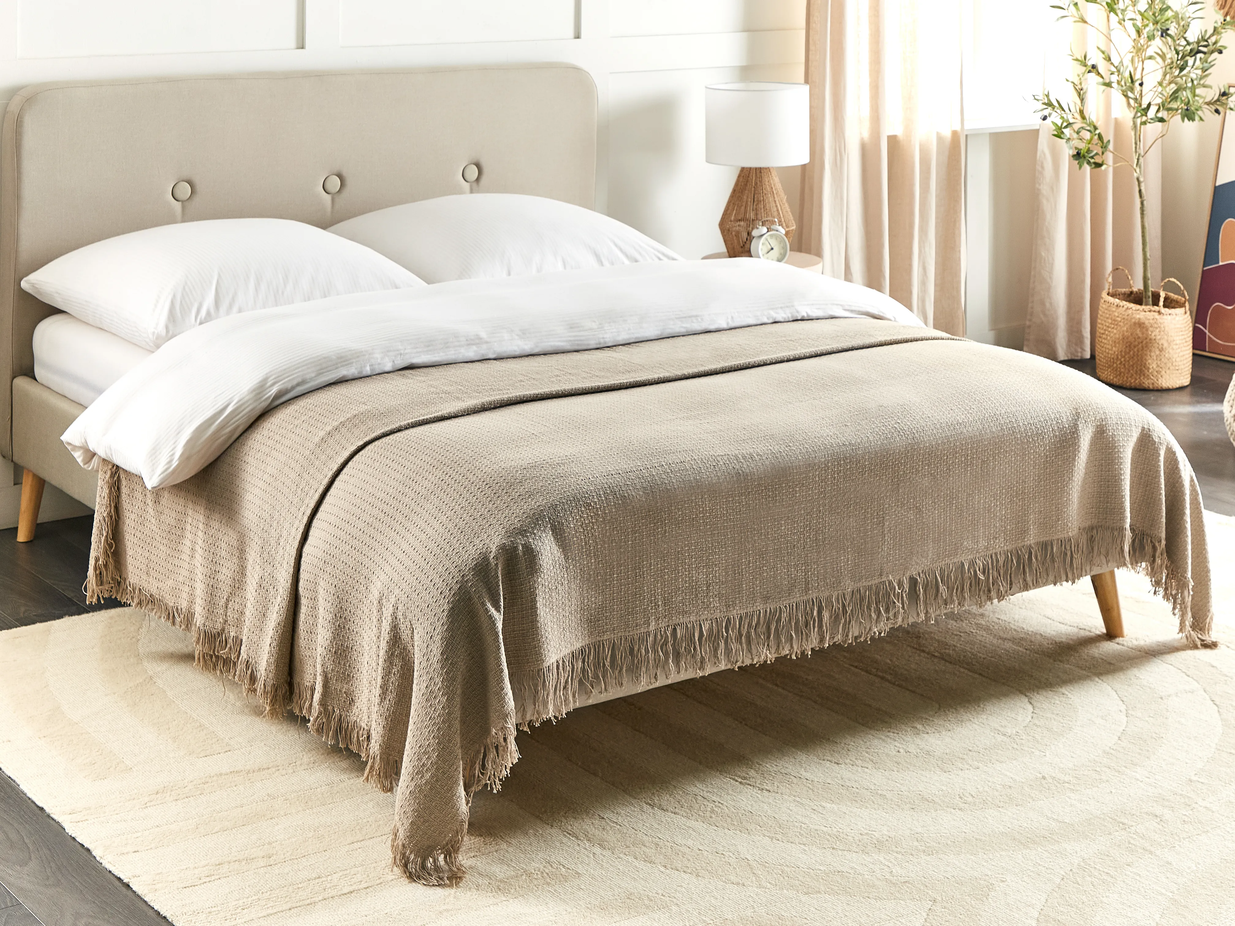 Sprei YERBENT Katoen 220 x 240 cm Taupe