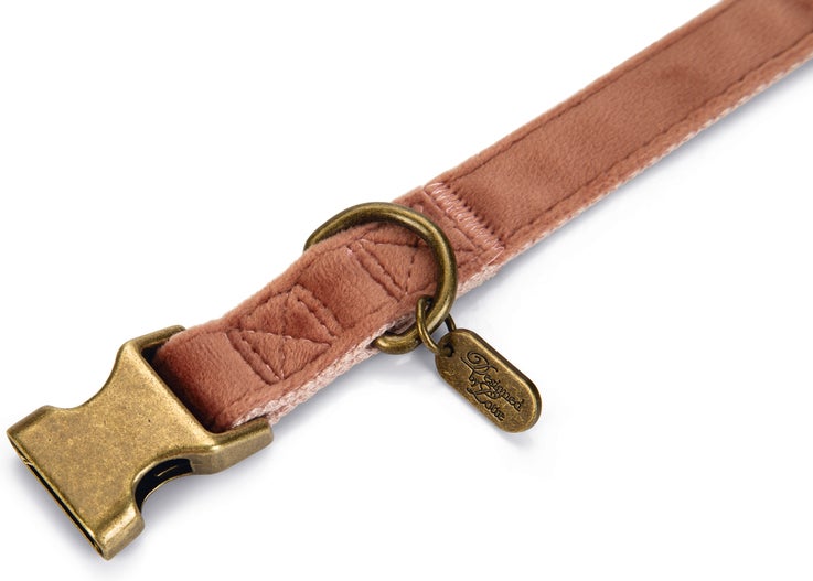 Designed by Lotte hondenhalsband Velura roze 48-70 x 2,5 cm