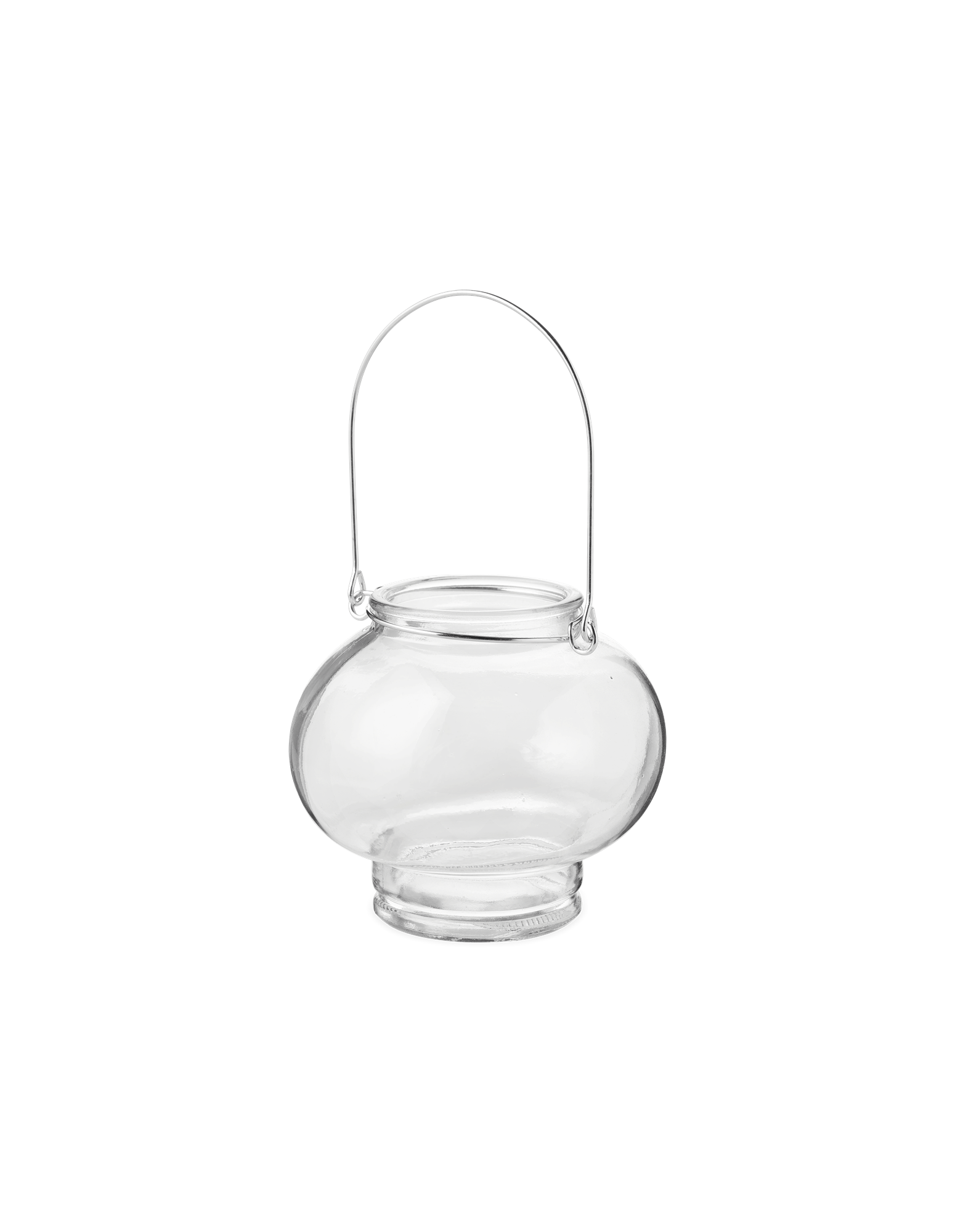 Fyrfadsstage | Glas/metal. 9,2 x 8,7 cm. | Clear, Silver