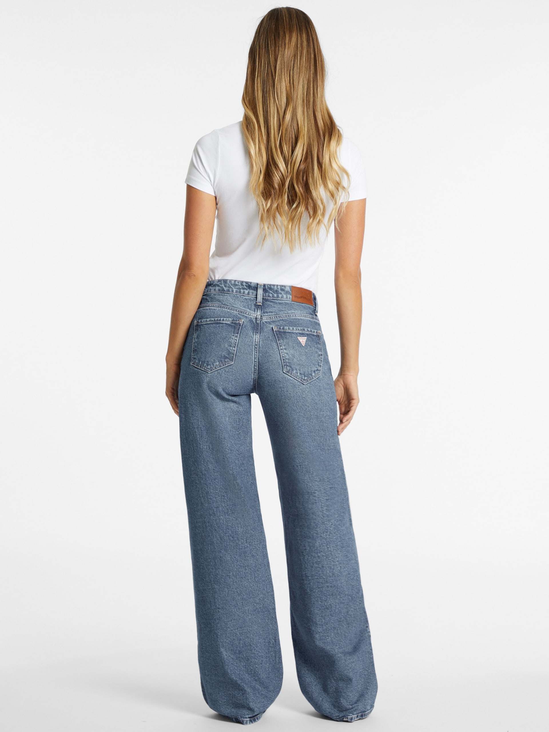 Calça jeans G11 de perna larga