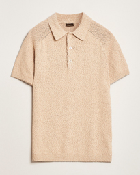 Stenströms Knitted Boucle Cotton Polo White