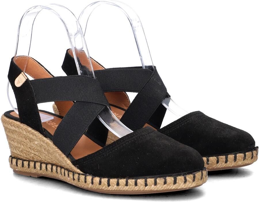Verbenas Mila Serraje suède espadrilles zwart