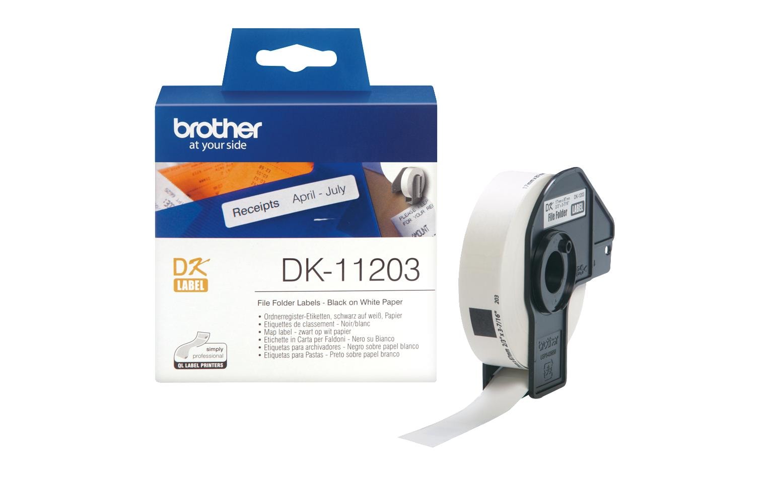 Etikettenrolle DK-11203 Thermo Direct 17 x 87 mmEtikettenrolle für Thermodirekt-Drucker