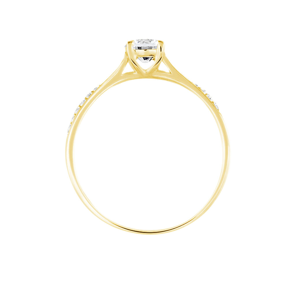 Bague Solitaire Anatoline Or Jaune Oxyde De Zirconium