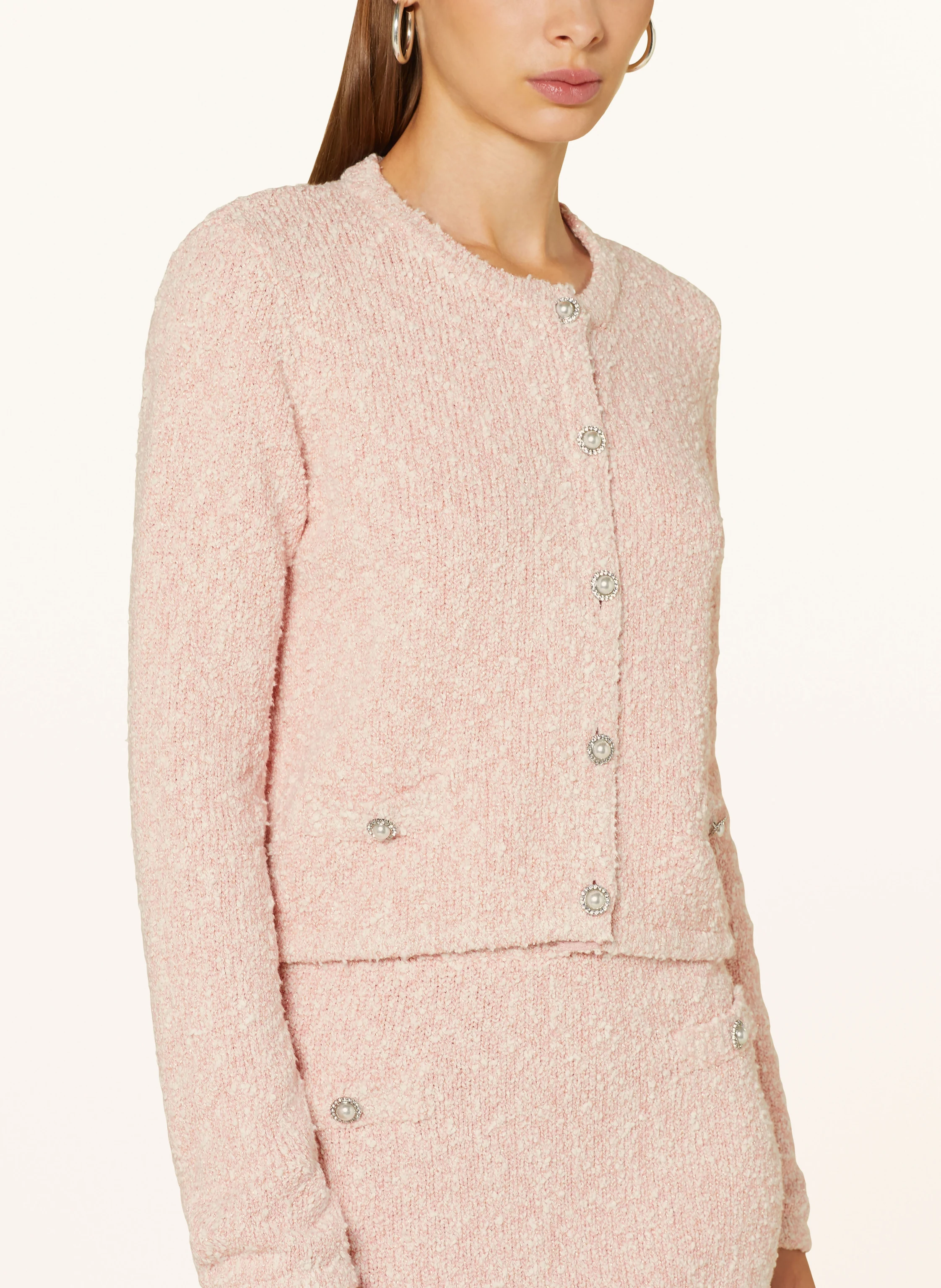 GUESS Strickjacke DOROTHY mit Glitzergarn und Schmucksteinen
