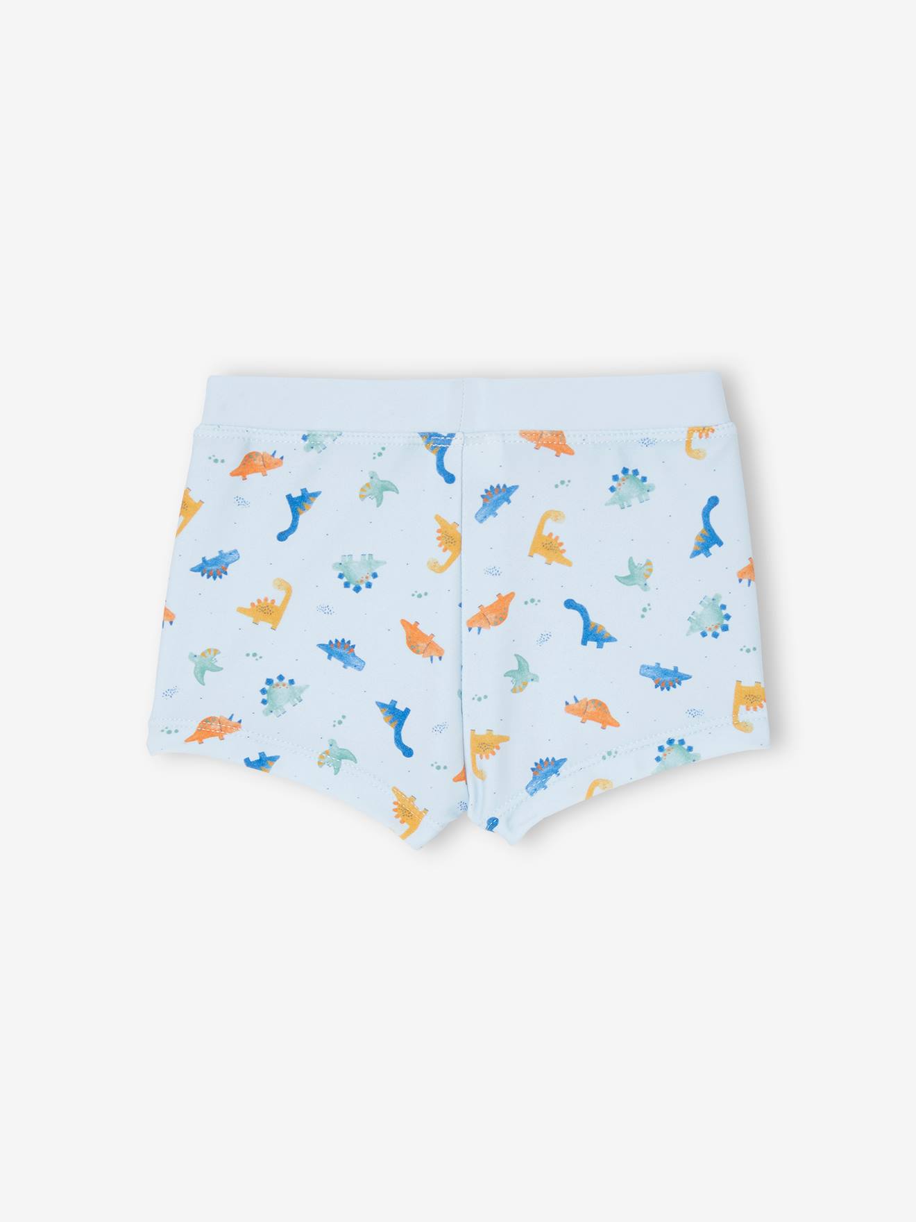 Calção de banho boxer azul-gelo com estampa de dinossauro para bebê menino