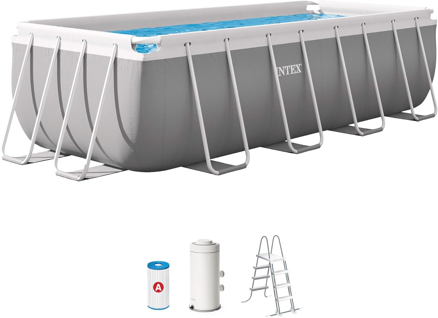Intex 4M X 2M X 1.22M Prism Frame Rectangular Pool Set