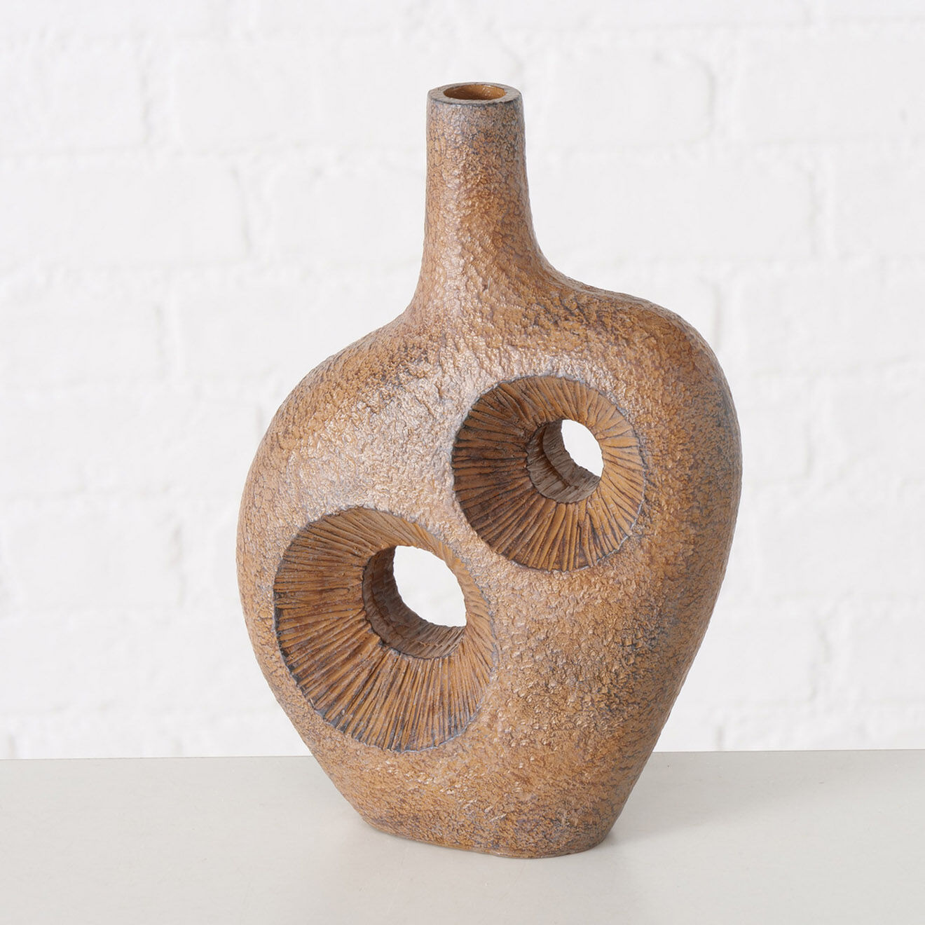 Boltze Vase Hamston brun - 17x7x24 cm