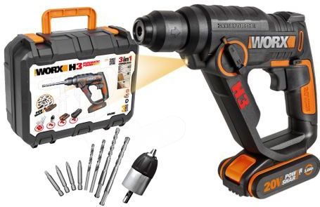 WORX - WX390 - Accuboorhamer - Multi-inzetbaar - Inclusief Accessoires