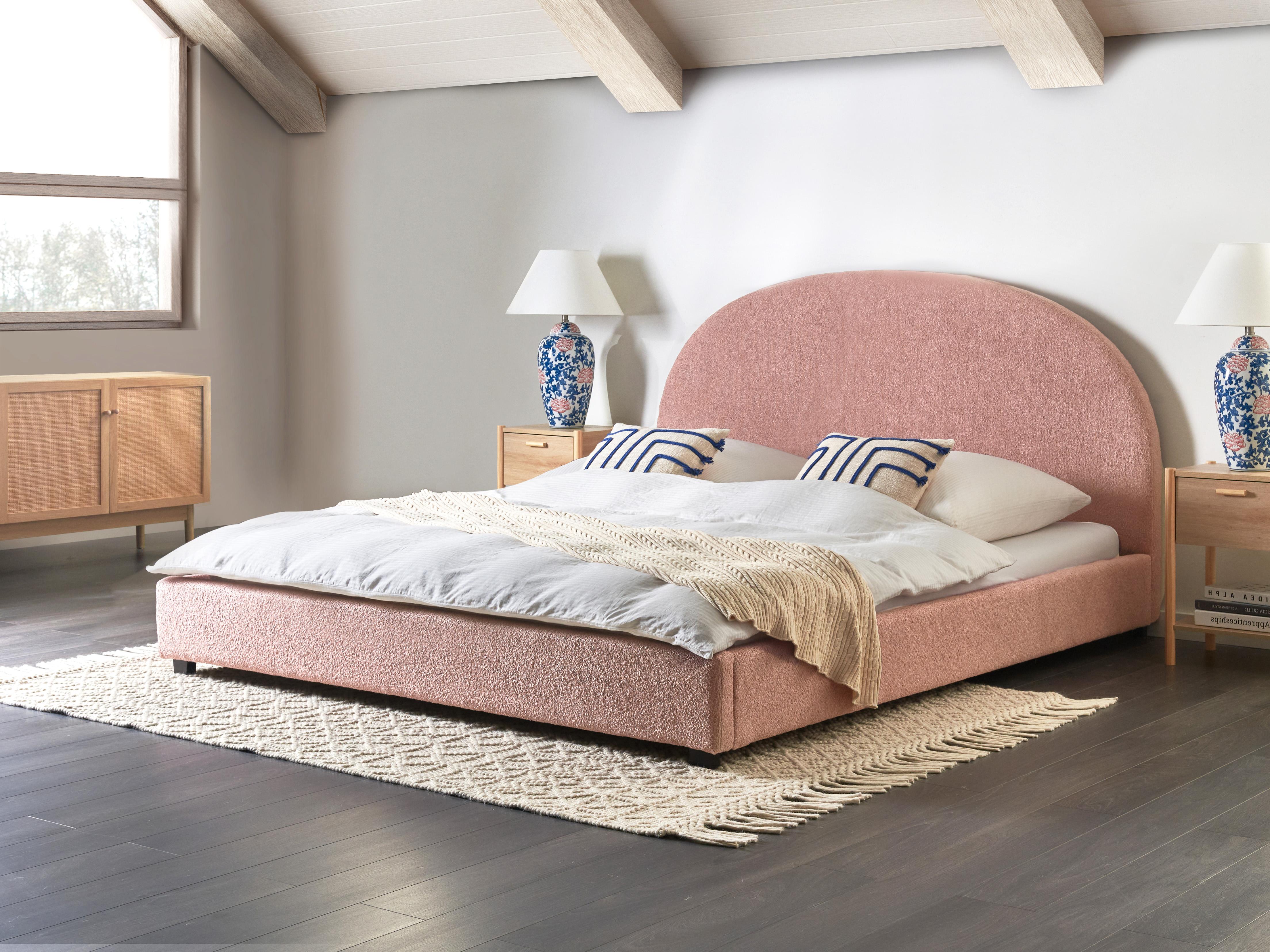 Waterbed Bouclé VAUCLUSE 180 x 200 cm Pastelroze