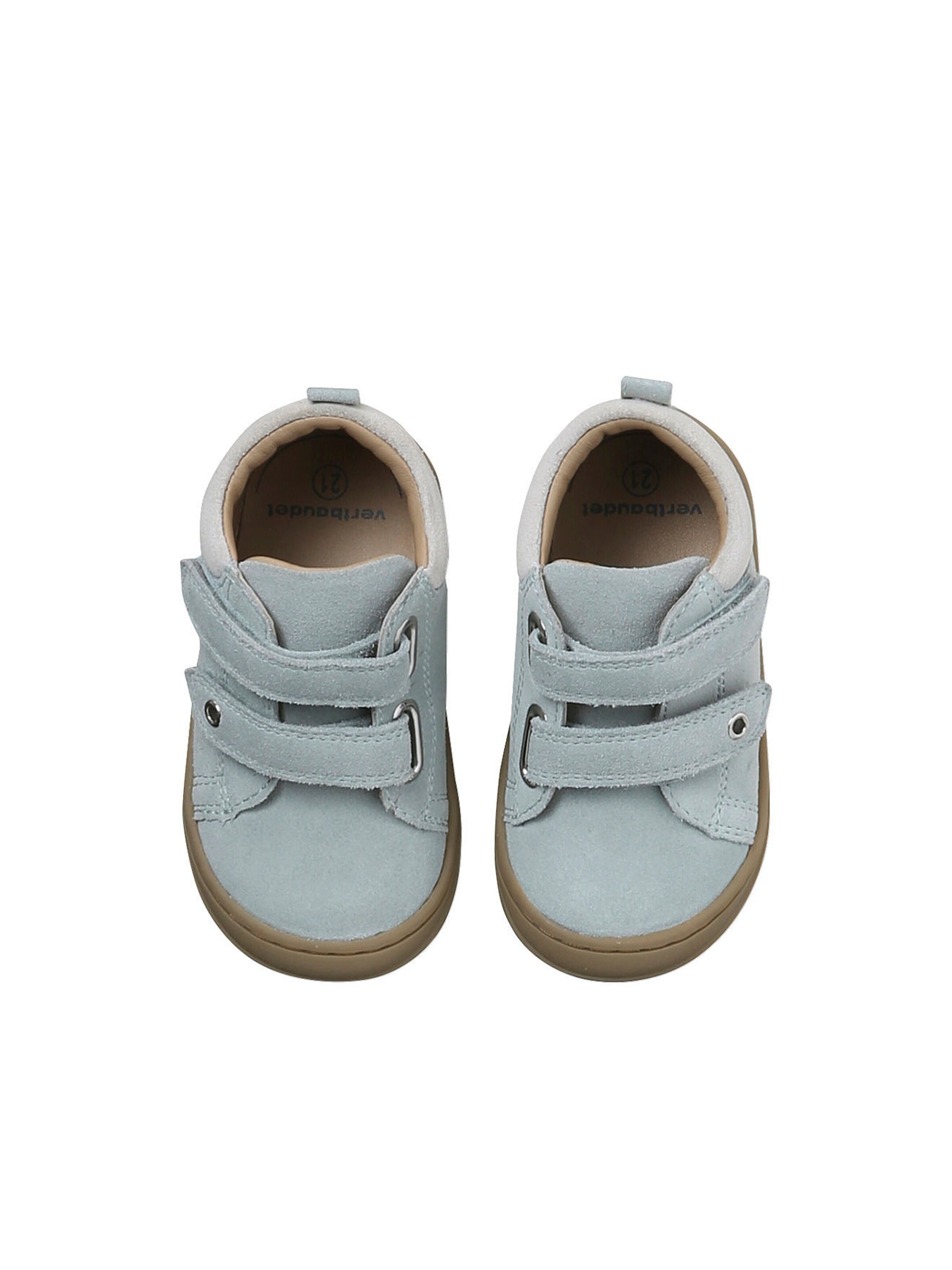 Vertbaudet Baby Lauflernschuhe mit Klett aus weichem Leder salbeigrün