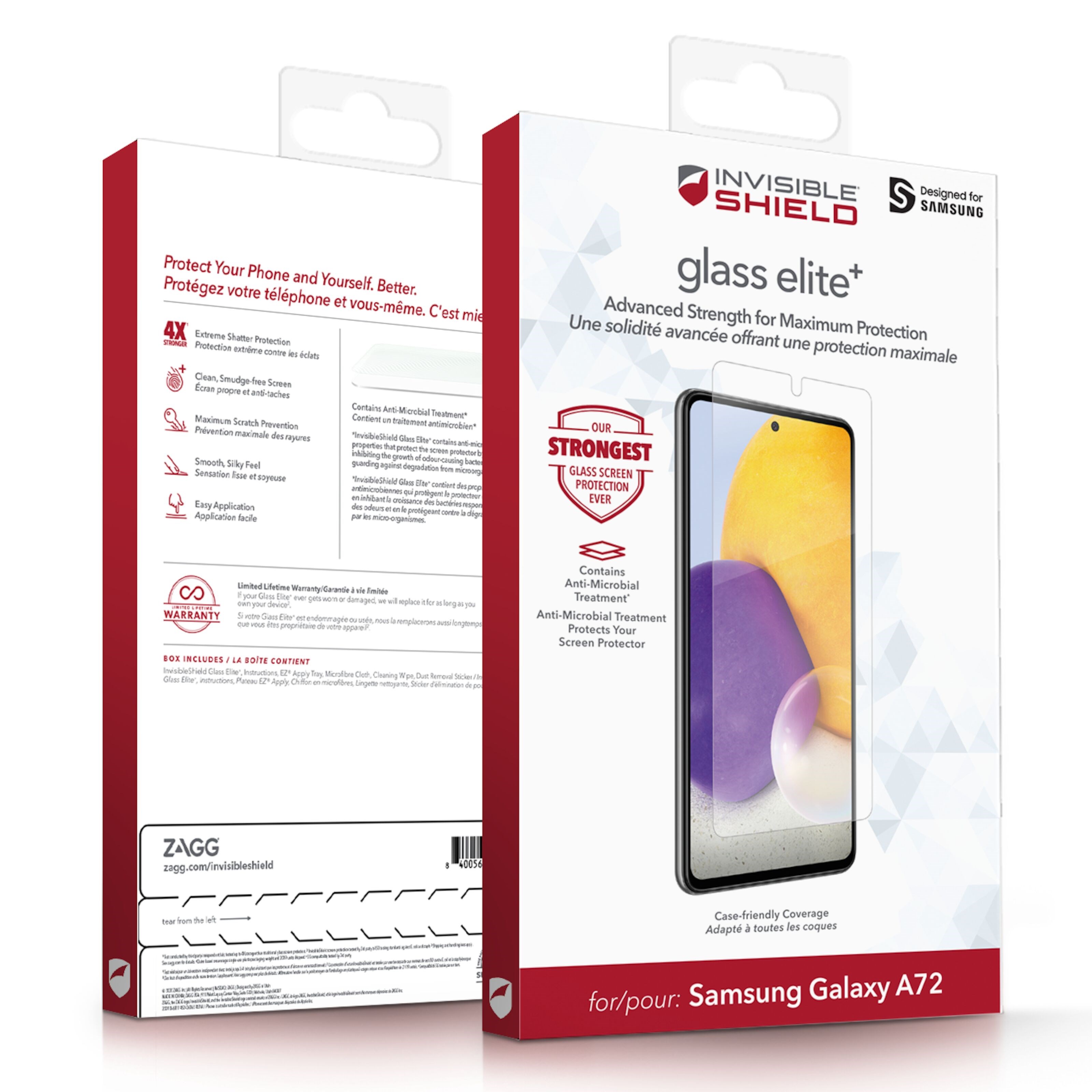 Invisible Shield Glass Elite + Skjermbeskytter for Galaxy A72