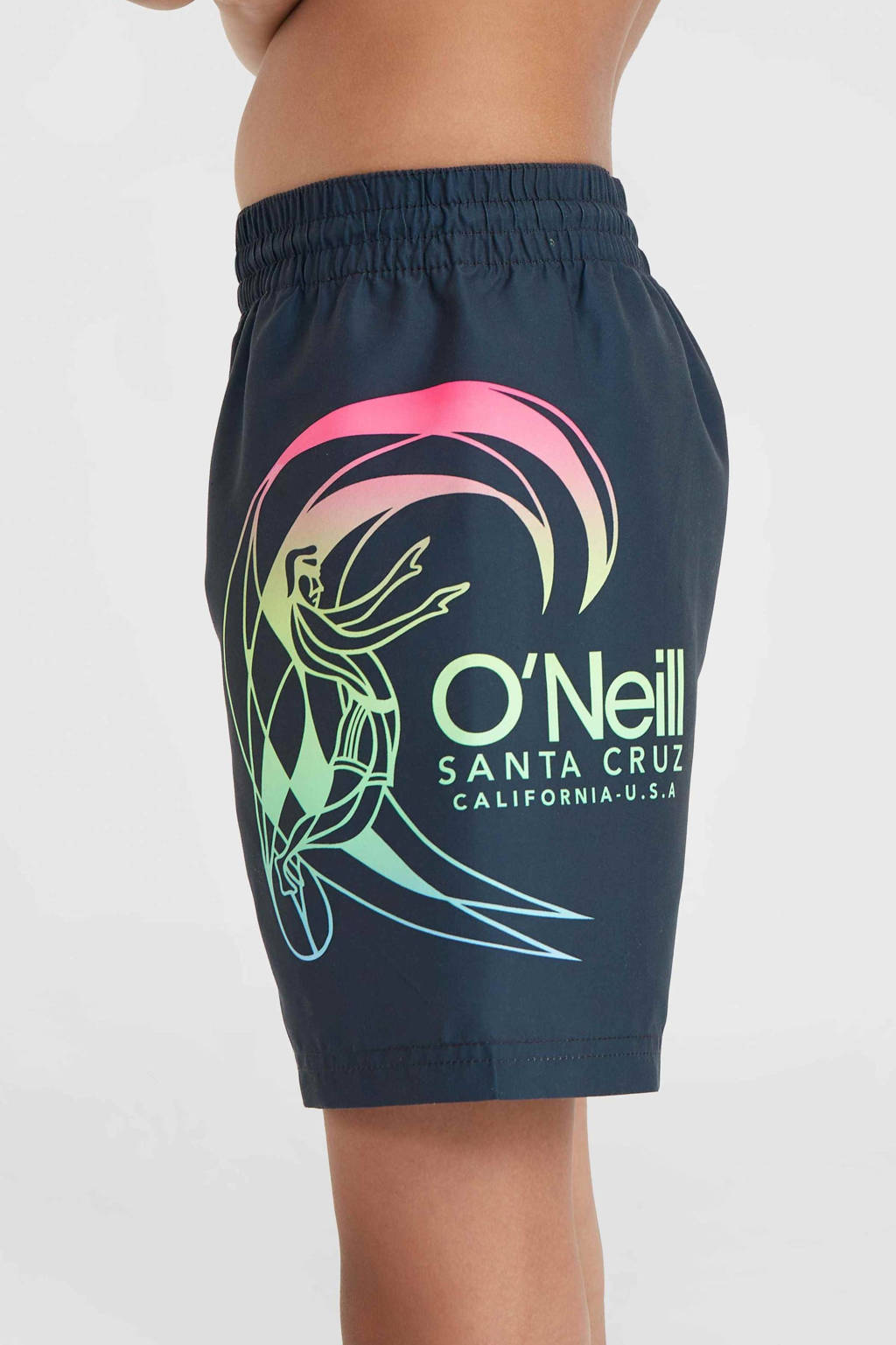 zwemshort met printopdruk donkerblauw