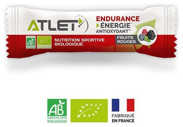 Barre énergétique biologique ATLET fruits rouges