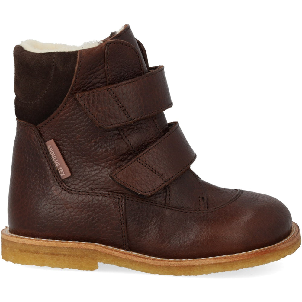 Køb Angulus Dark Brown/Dark Brown TEX-støvle Med Velcrolukning