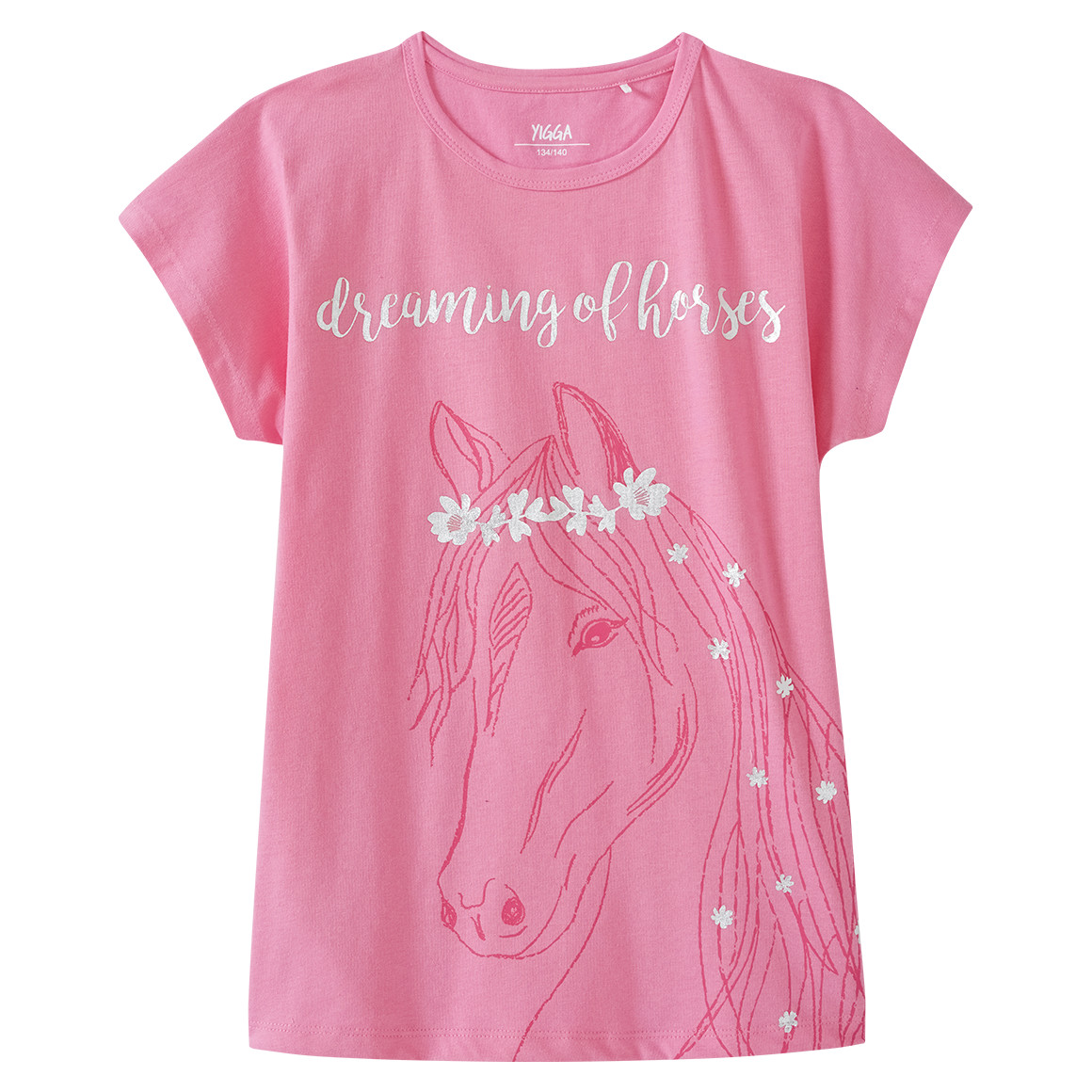 Yigga Mädchen Shorty mit Pferde-Motiv pink