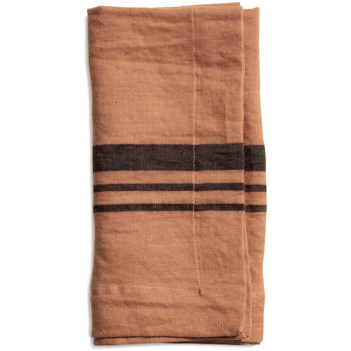 Serviett LITTLEWOOD i lin, stripe, Dry Terracotta, 4-pack