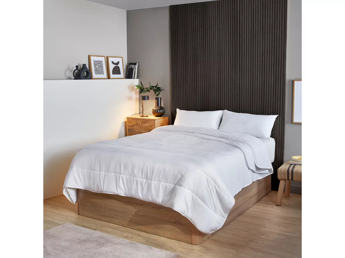 Couette double microfibre, 4 Saisons antiallergique 300gr + 150gr