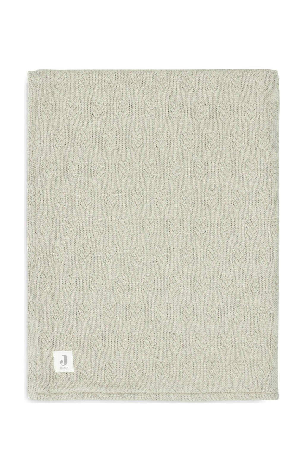 baby ledikantdeken 100x150cm Grain Knit - Olive Green/Velour