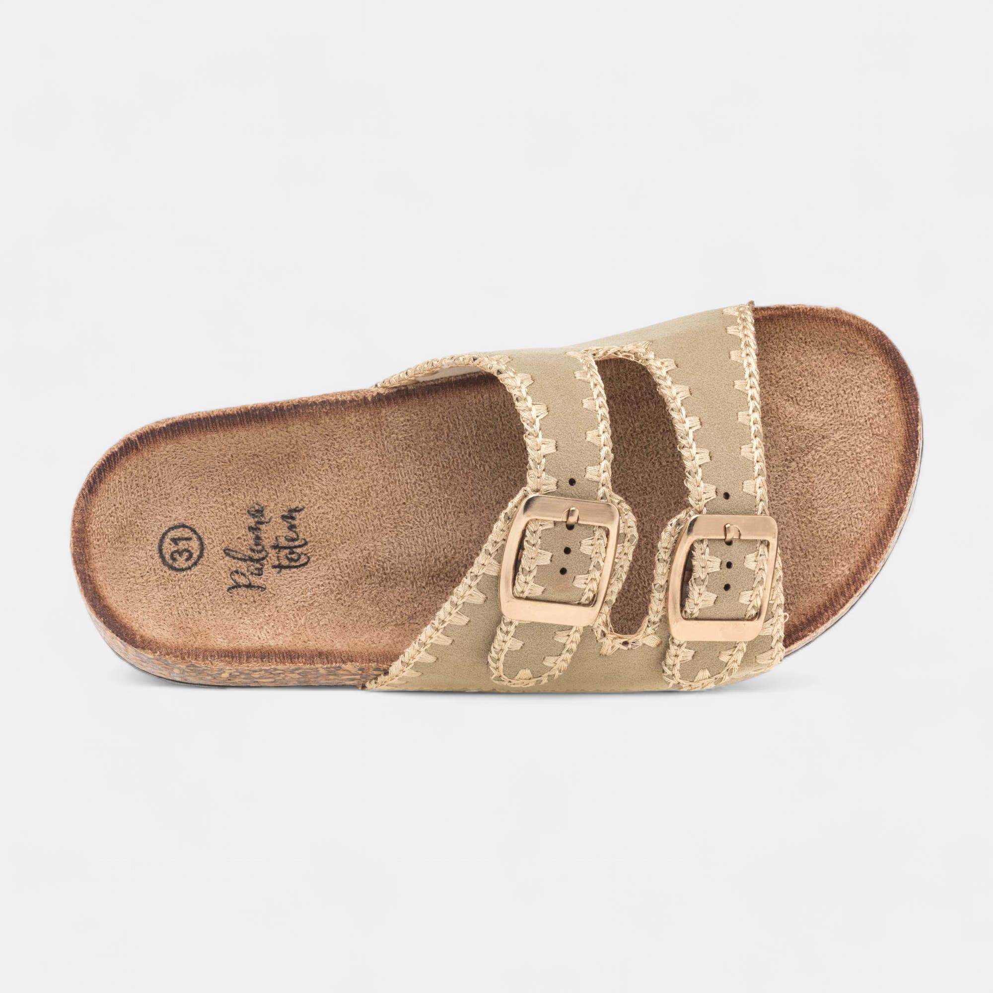 Mules semelle liège Fille beige