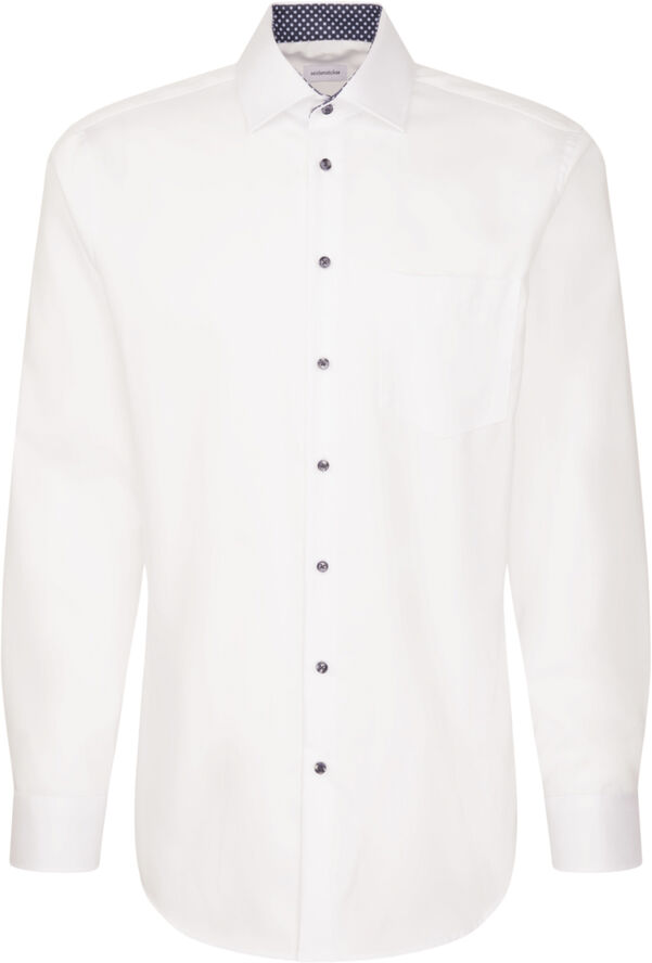 Seidensticker Business Shirt Regular Long sleeve Kent-Collar Uni White