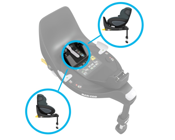 FamilyFix 360 0 - 4 Y  40 - 105 cm  0 - 17,4 kg    Intuitive Drehung mit nur einer Hand |    FlexiSpin-Drehung |    Rück- und vorwärts gerichtet ab der Geburt bis zu 4 Jahren |    Audiovisuelles Installationsfeedback |