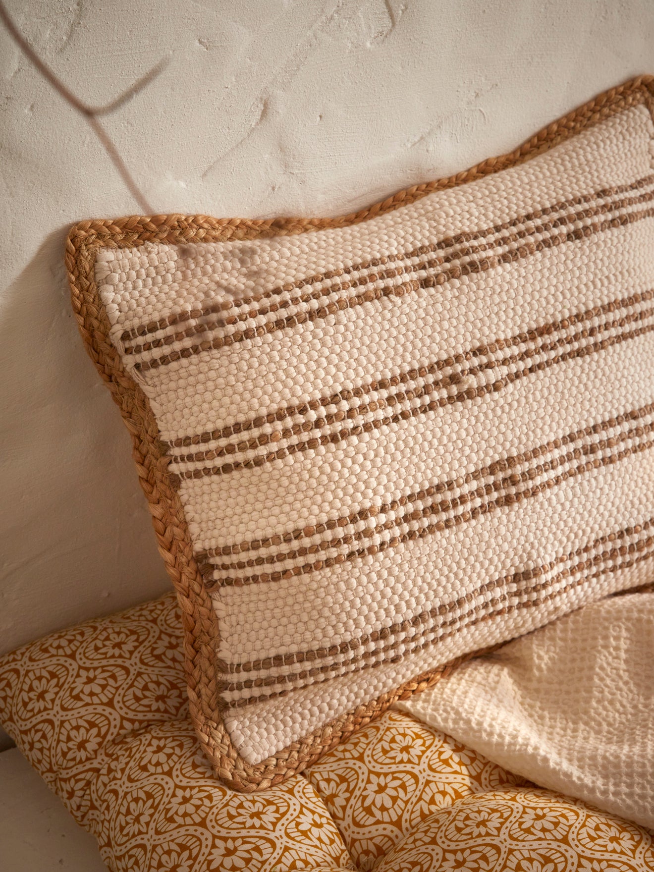 Housse de coussin jute et coton