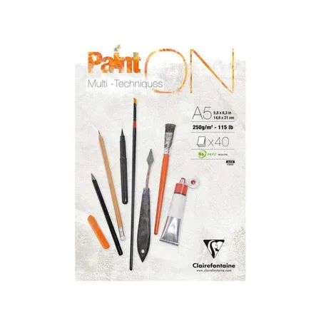 Clairefontaine Universalblock 250g PaintOn A5 weiß 40 Blatt