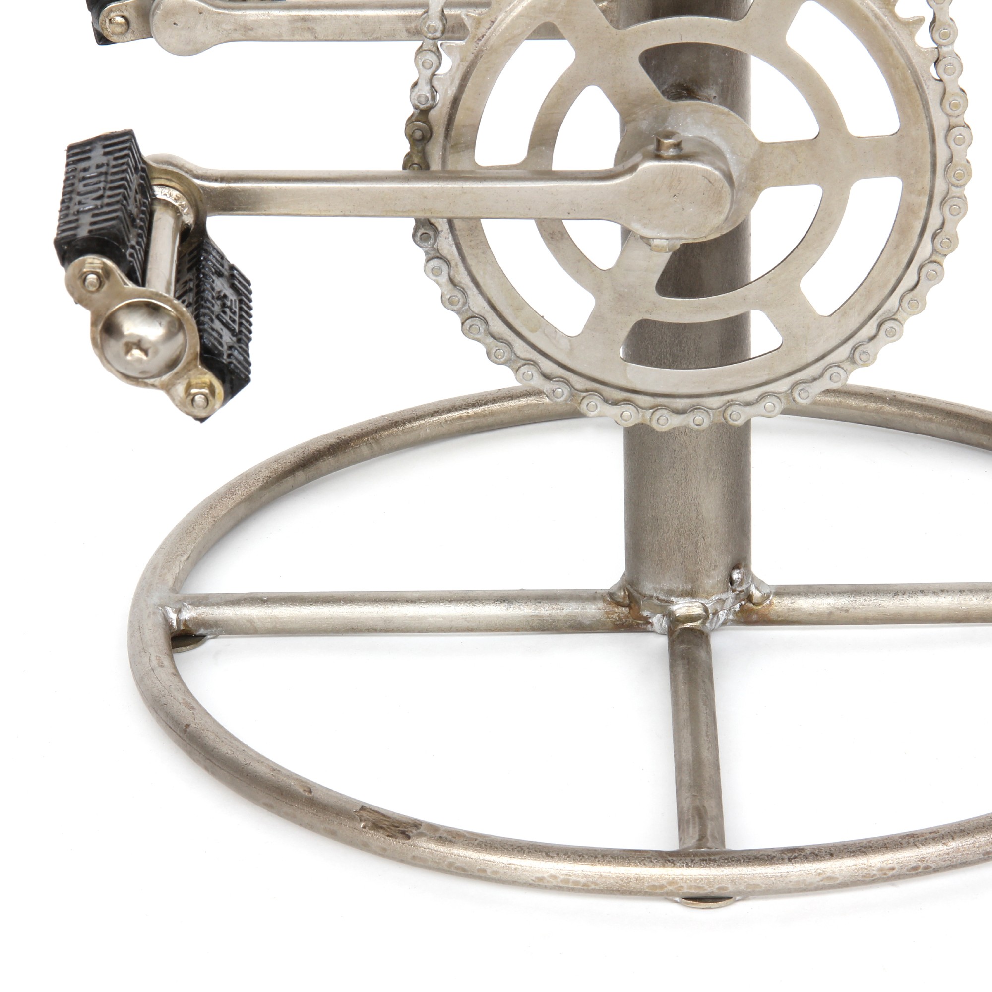 Barhocker 'Bicycle II', braun, silber, Ø 42 cm, H 80 cm von fischer's lagerhaus