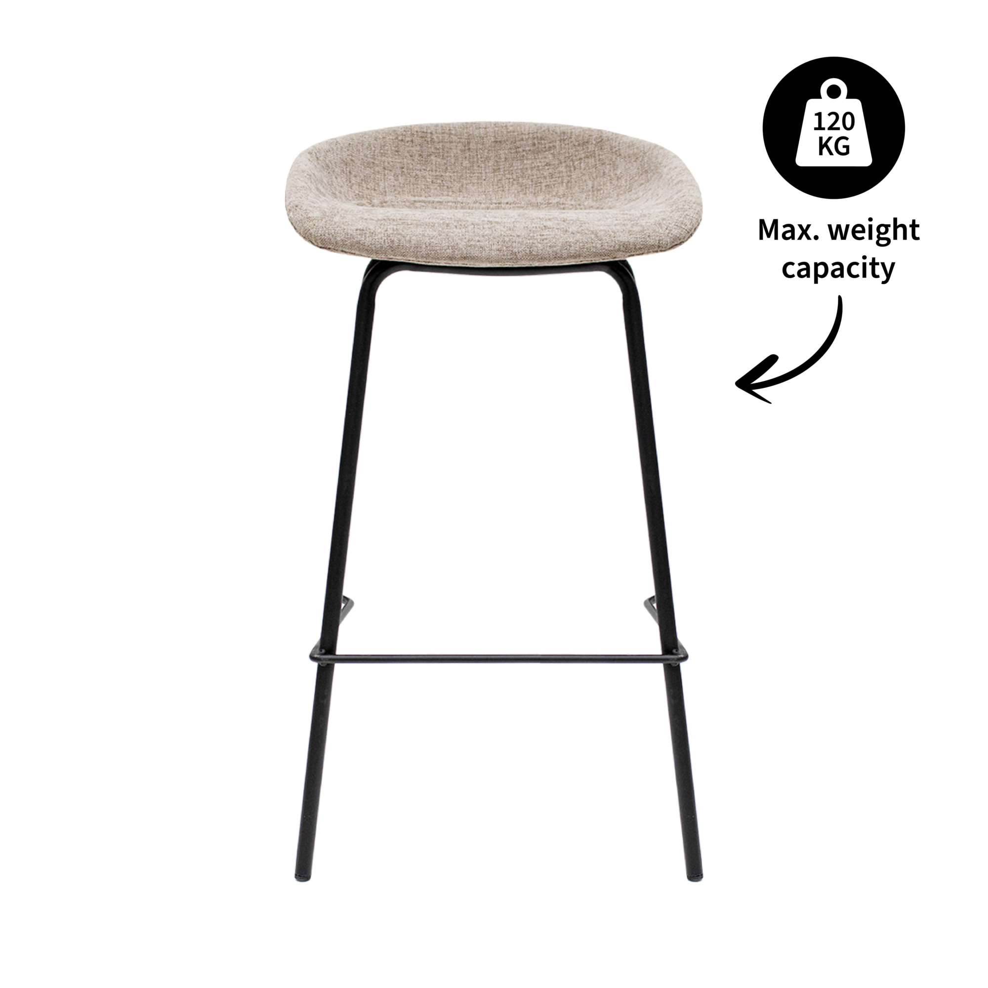Kick barkruk Riga H70 cm taupe