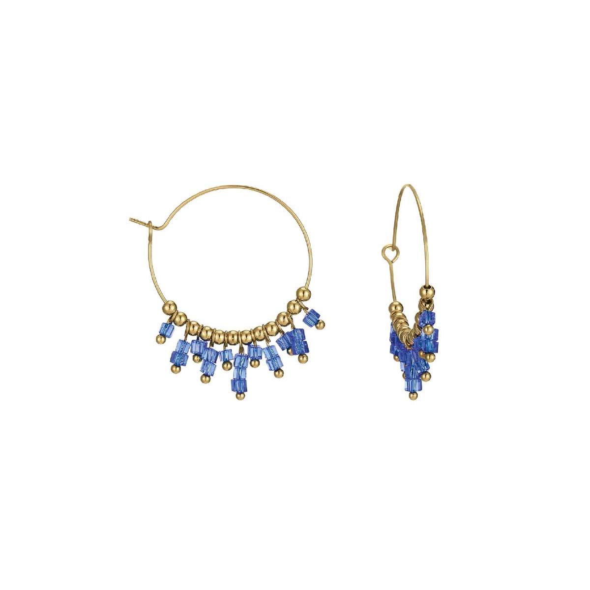 Boucles Bohème cristal bleu royal