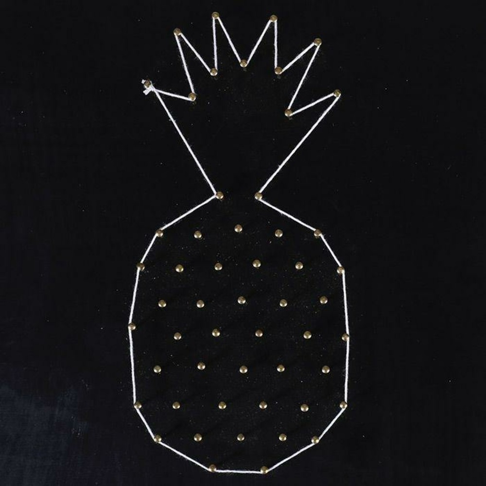Coffret string art - tableau noir ananas art filaire 22 x 22 cm